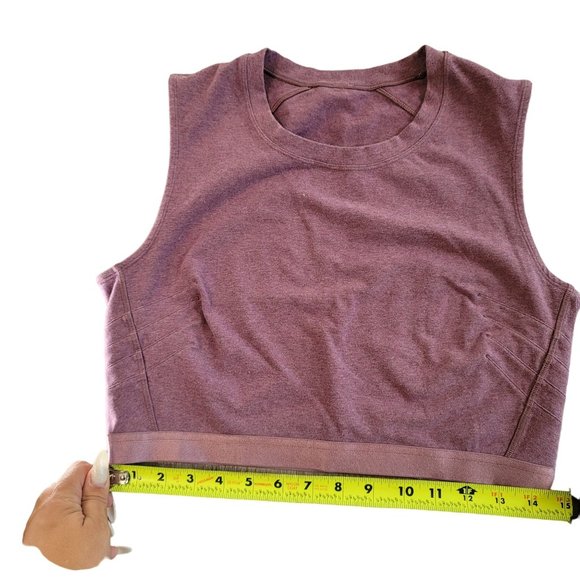 Lululemon Women's Soulful Crop Tank Heathered Dusty Mauve Sleeveless purple crop - Picture 3 of 6